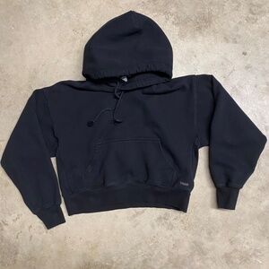 Aritzia Cozy Fleece Boyfriend Cropped Hoodie - Black - Size M